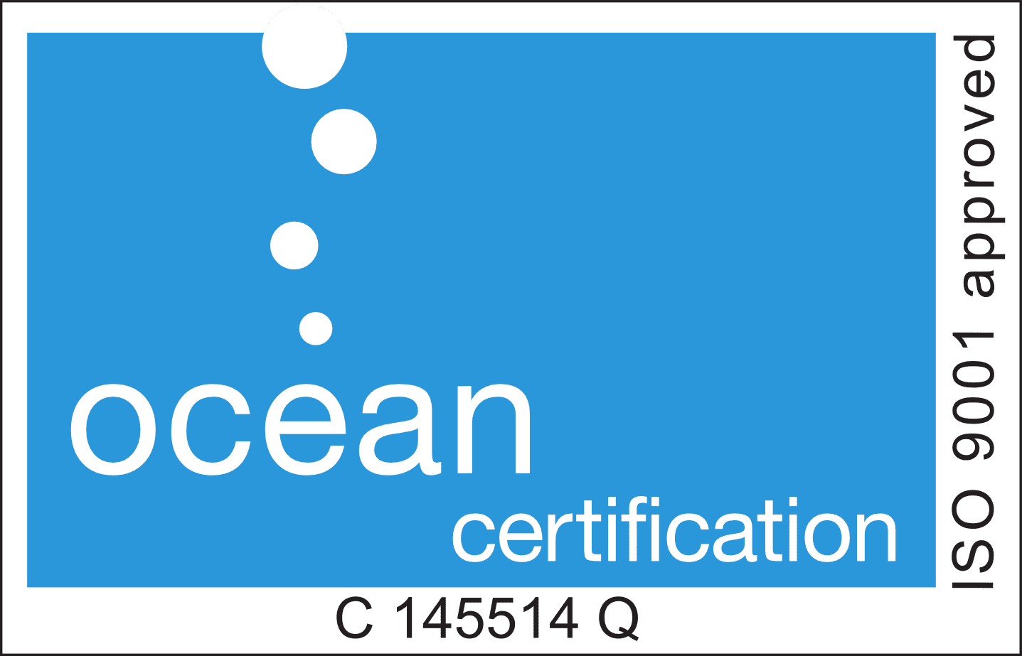 Solar testing and quality assurance ocean certification logo with solar capture registration number
